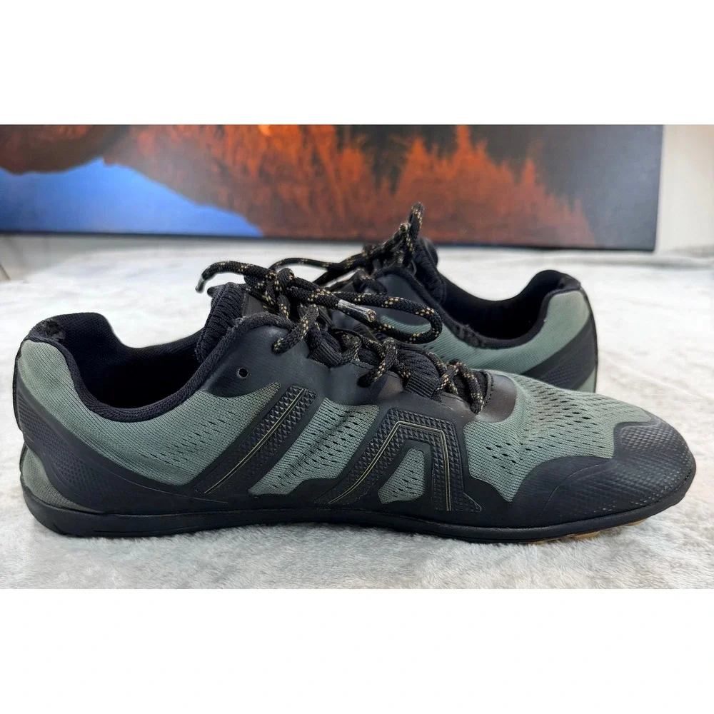 Xero Mens Mesa Trail II Barefoot Running Shoes Green Black 11.5